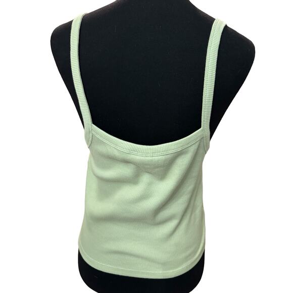 New - TOPSHOP ~  Sage Rib Square Neck Tank Top Size 8-10 FALL VIBES - Picture 3 of 7